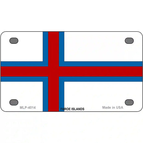 Faroe Islands Flag Metal Novelty License Plate 4" x 2.2" (MLP)