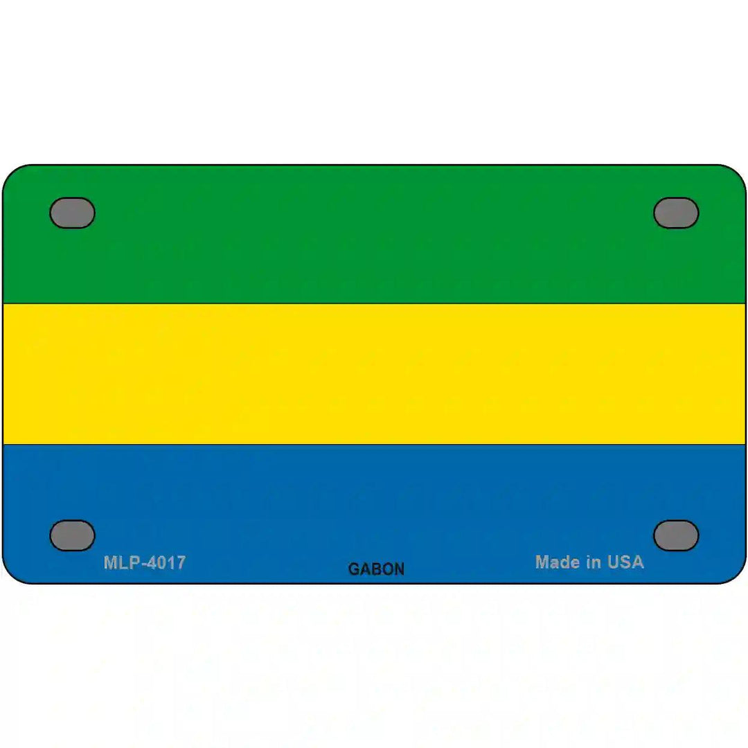 Gabon Flag Metal Novelty License Plate 4" x 2.2" (MLP)