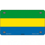 Gabon Flag Metal Novelty License Plate 4" x 2.2" (MLP)