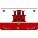 Gibraltar Flag Metal Novelty License Plate 4" x 2.2" (MLP)