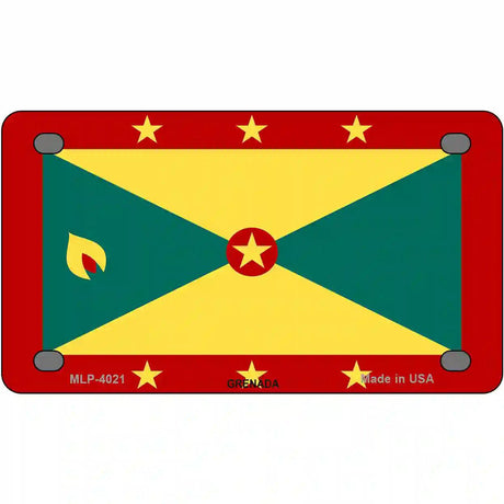 Grenada Flag Metal Novelty License Plate 4" x 2.2" (MLP)