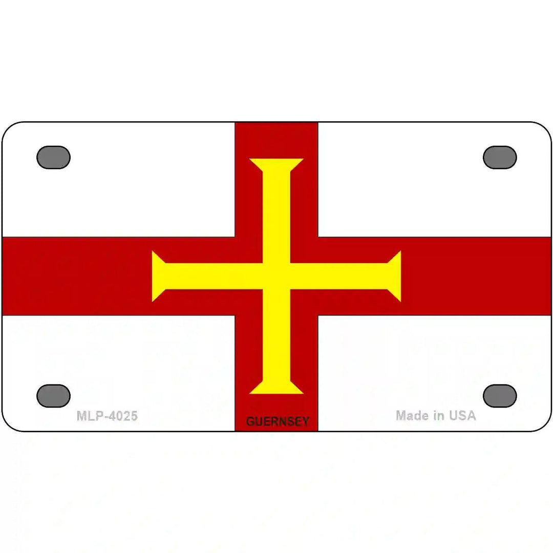 Guernsey Flag Metal Novelty License Plate 4" x 2.2" (MLP)