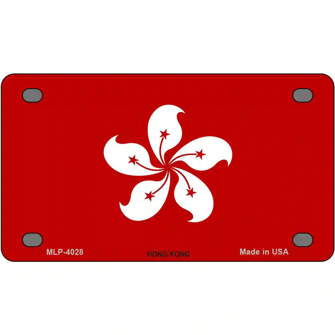 Hong Kong Flag Metal Novelty License Plate 4" x 2.2" (MLP)