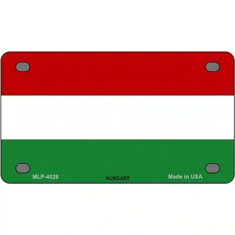 Hungary Flag Metal Novelty License Plate 4" x 2.2" (MLP)
