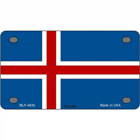 Iceland Flag Metal Novelty License Plate 4" x 2.2" (MLP)