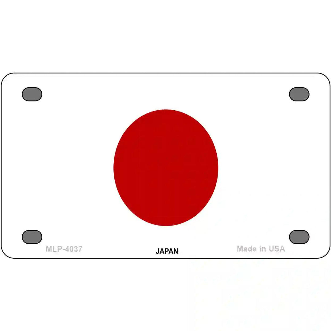Japan Flag Metal Novelty License Plate 4" x 2.2" (MLP)