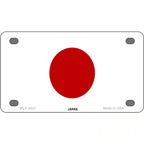 Japan Flag Metal Novelty License Plate 4" x 2.2" (MLP)
