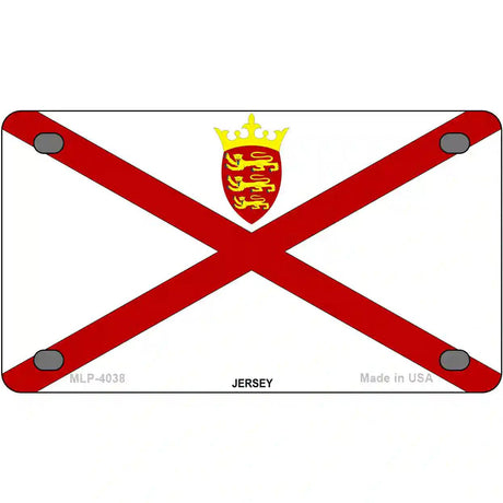 Jersey Flag Metal Novelty License Plate 4" x 2.2" (MLP)