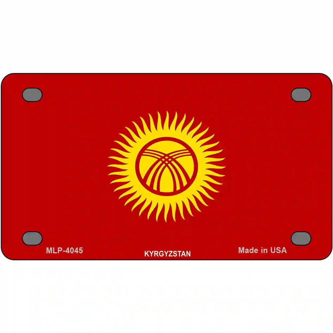 Kyrgyzsyan Flag Metal Novelty License Plate 4" x 2.2" (MLP)