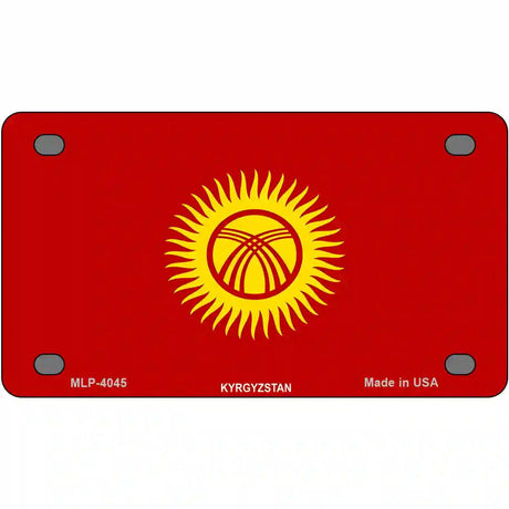 Kyrgyzsyan Flag Metal Novelty License Plate 4" x 2.2" (MLP)