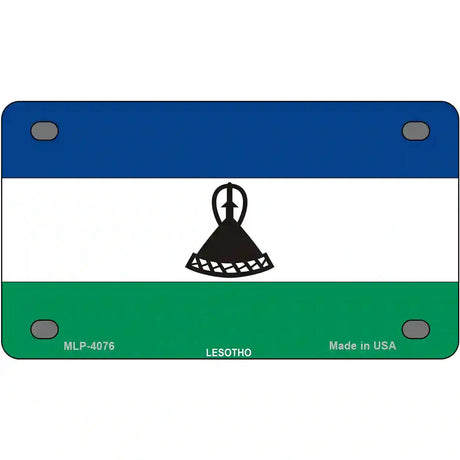 Lesotho Flag Metal Novelty License Plate 4" x 2.2" (MLP)