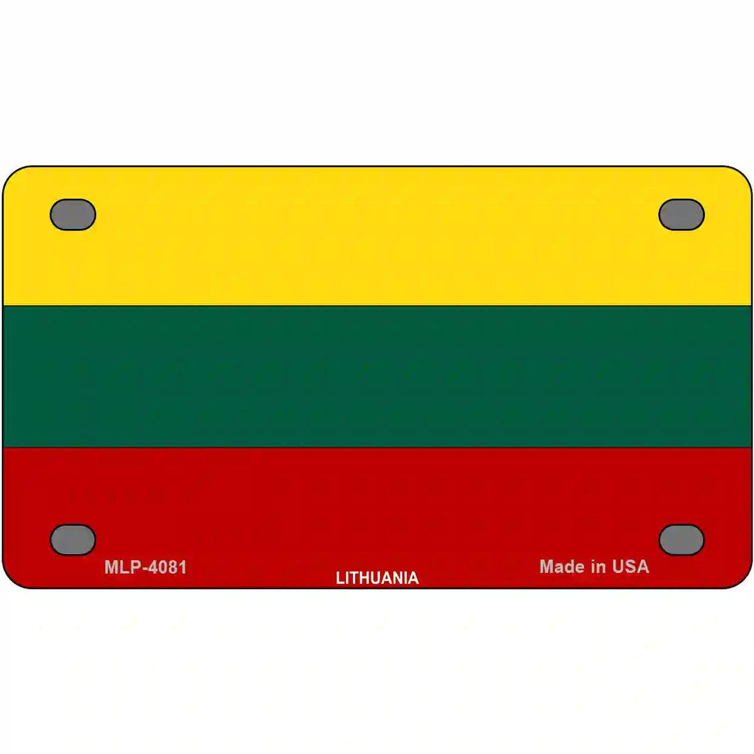 Lithuania Flag Metal Novelty License Plate 4" x 2.2" (MLP)