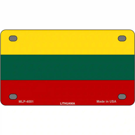Lithuania Flag Metal Novelty License Plate 4" x 2.2" (MLP)