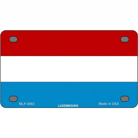 Luxembourg Flag Metal Novelty License Plate 4" x 2.2" (MLP)