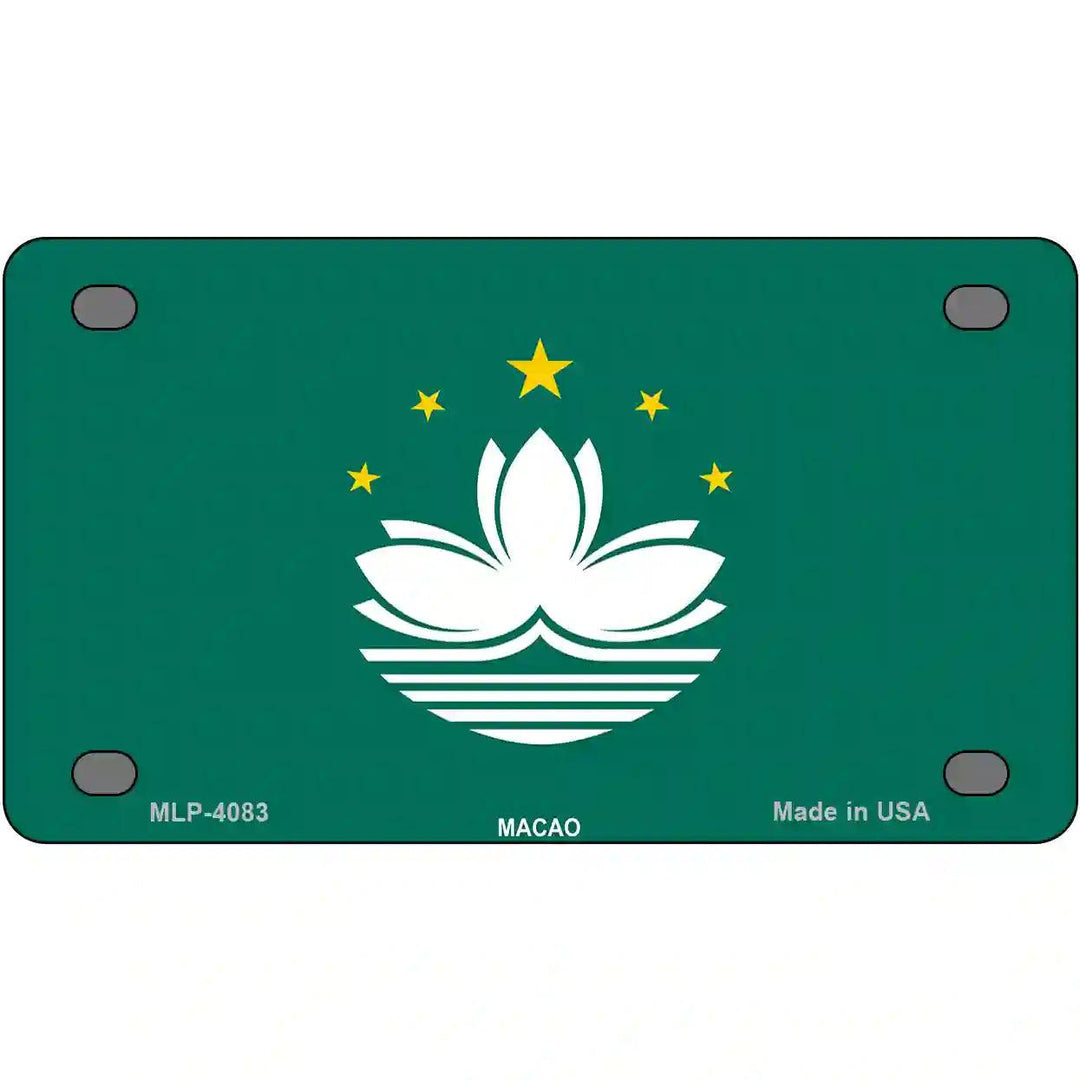 Macao Flag Metal Novelty License Plate 4" x 2.2" (MLP)