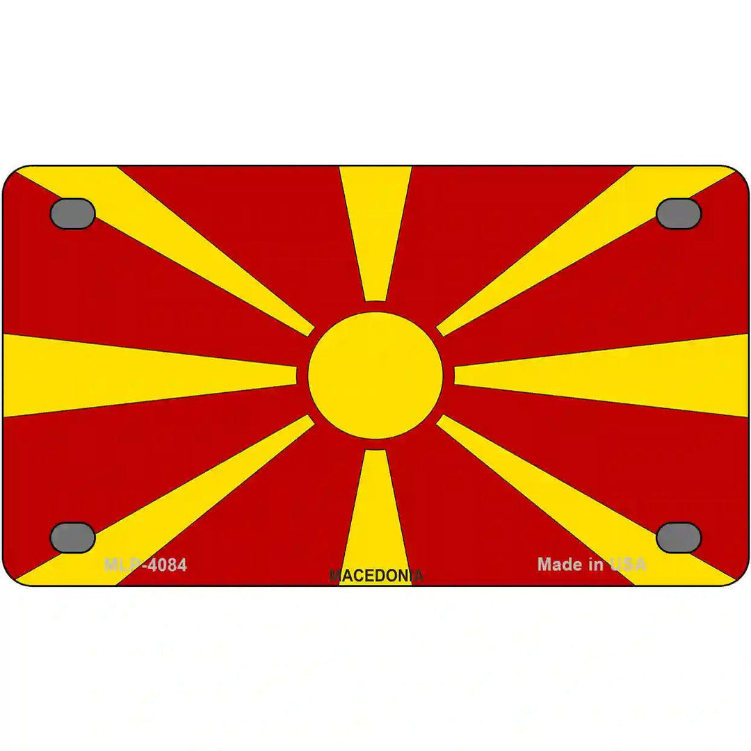 Macedonia Flag Metal Novelty License Plate 4" x 2.2" (MLP)
