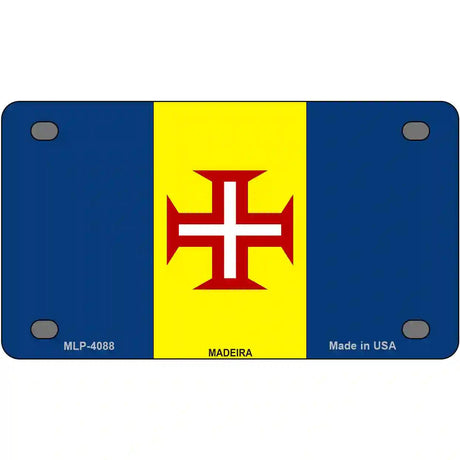 Madeira Flag Metal Novelty License Plate 4" x 2.2" (MLP)