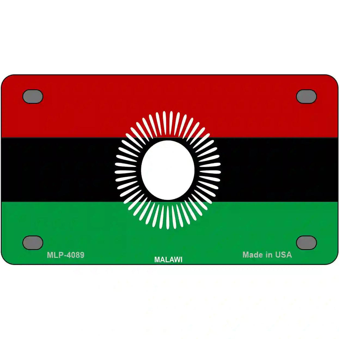 Malawi Flag Metal Novelty License Plate 4" x 2.2" (MLP)