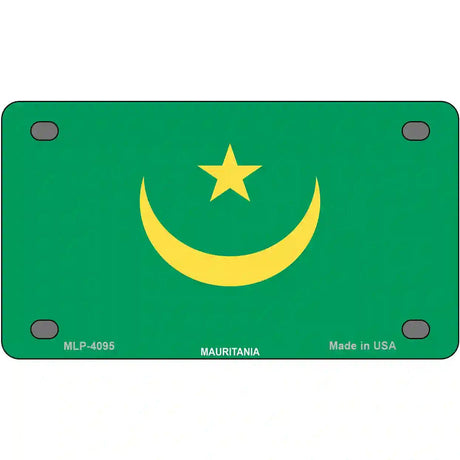 Mauritania Flag Metal Novelty License Plate 4" x 2.2" (MLP)