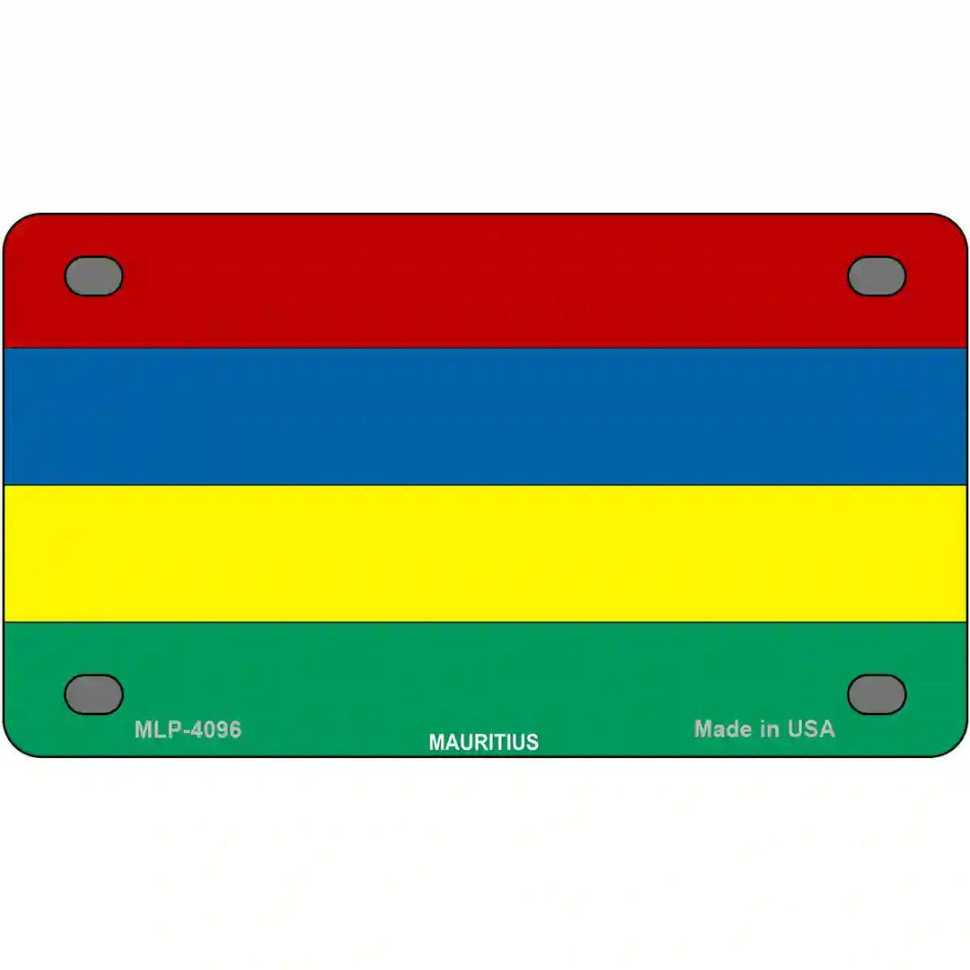 Mauritius Flag Metal Novelty License Plate 4" x 2.2" (MLP)