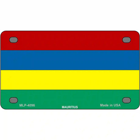 Mauritius Flag Metal Novelty License Plate 4" x 2.2" (MLP)