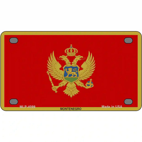 Montenegro Flag Metal Novelty License Plate 4" x 2.2" (MLP)