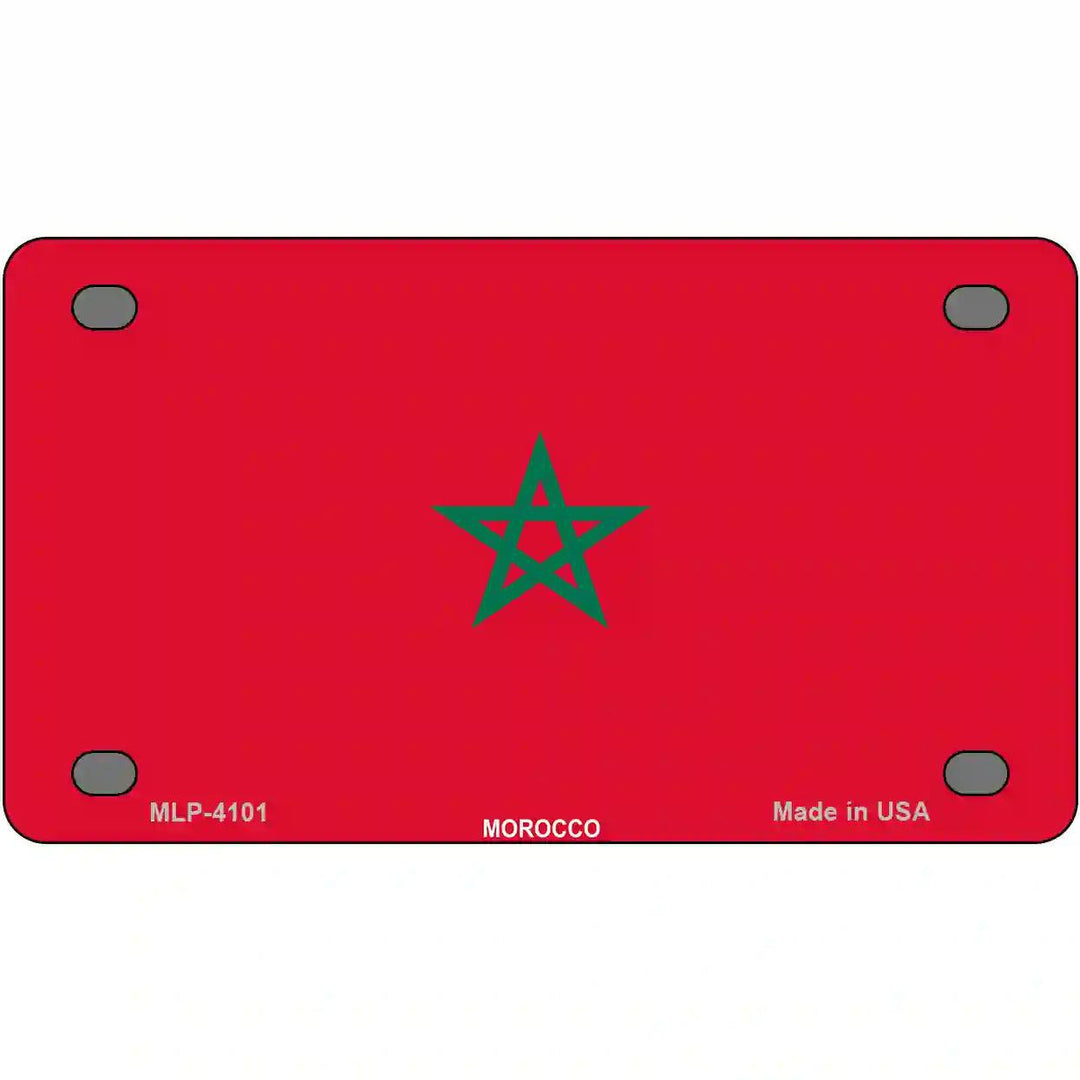 Morocco Flag Metal Novelty License Plate 4" x 2.2" (MLP)