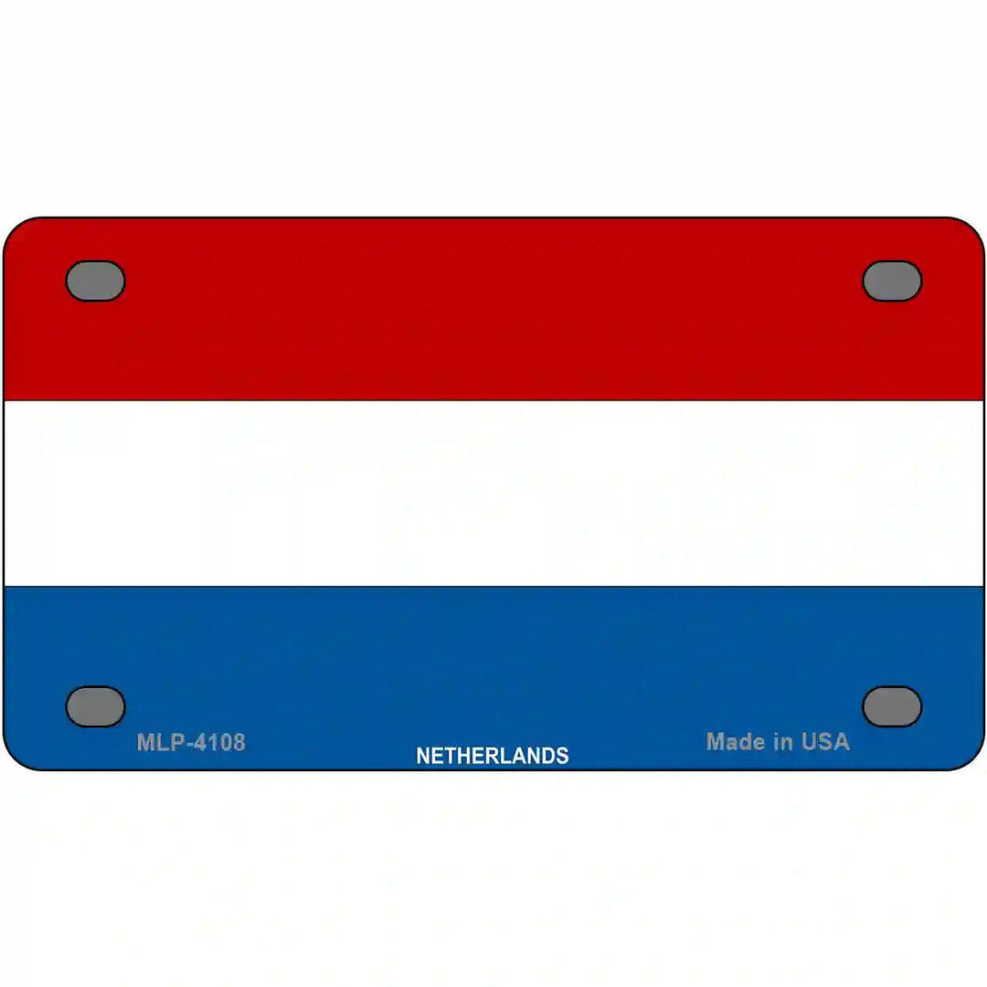 Netherlands Flag Metal Novelty License Plate 4" x 2.2" (MLP)