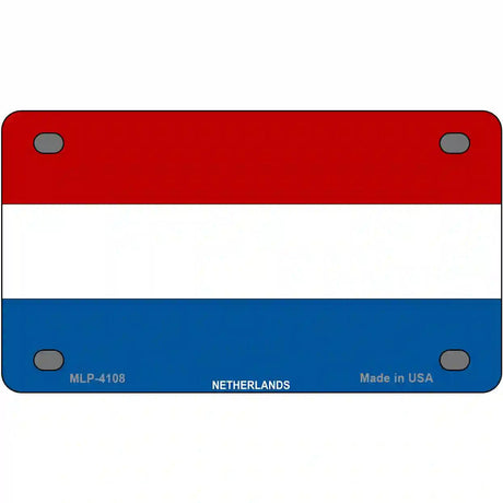 Netherlands Flag Metal Novelty License Plate 4" x 2.2" (MLP)