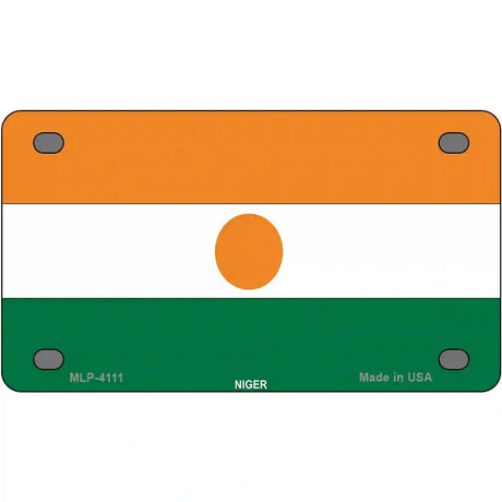 Niger Flag Metal Novelty License Plate 4" x 2.2" (MLP)