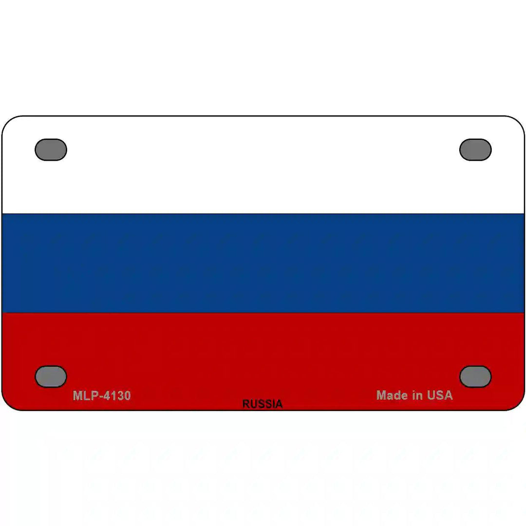 Russia Flag Metal Novelty License Plate 4" x 2.2" (MLP)