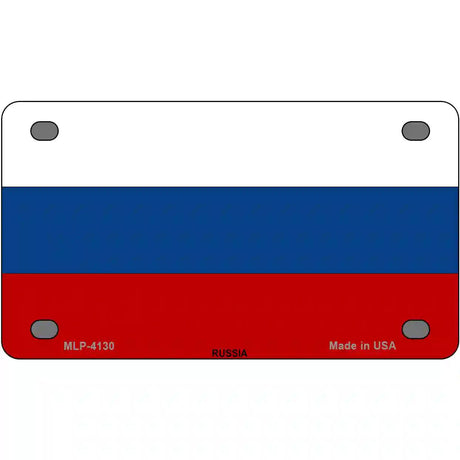 Russia Flag Metal Novelty License Plate 4" x 2.2" (MLP)