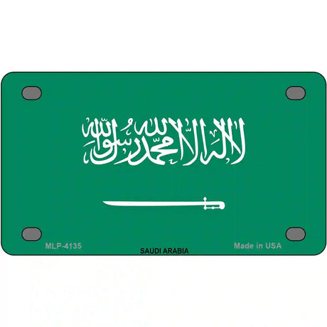 Saudi Arabia Flag Metal Novelty License Plate 4" x 2.2" (MLP)