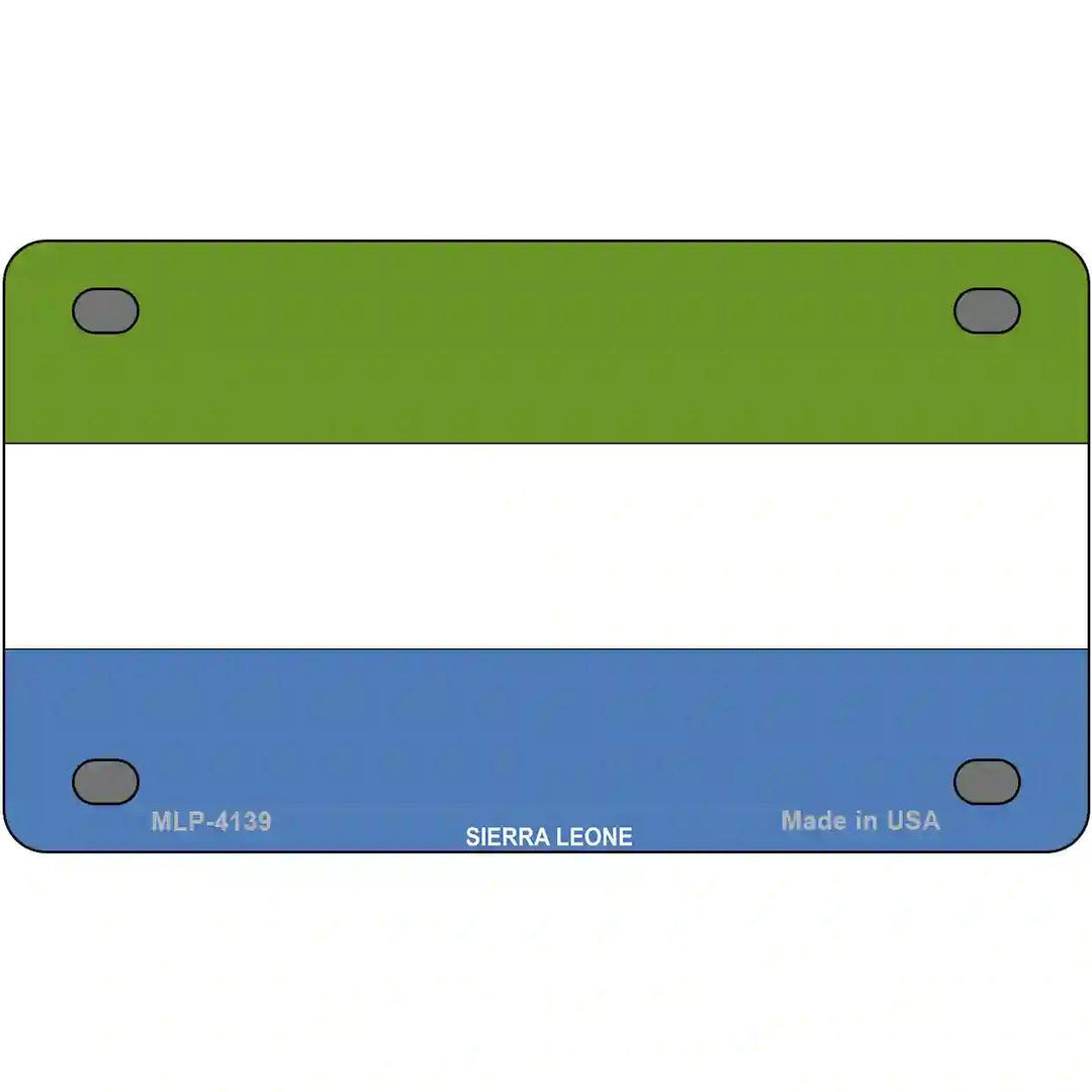 Sierra Leone Flag Metal Novelty License Plate 4" x 2.2" (MLP)