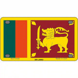 Sri Lanka Flag Metal Novelty License Plate 4" x 2.2" (MLP)