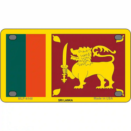 Sri Lanka Flag Metal Novelty License Plate 4" x 2.2" (MLP)