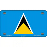 St Lucia Flag Metal Novelty License Plate 4" x 2.2" (MLP)