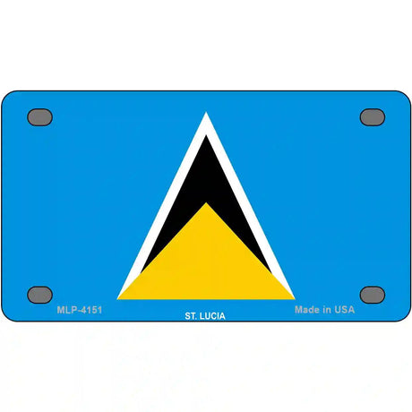 St Lucia Flag Metal Novelty License Plate 4" x 2.2" (MLP)