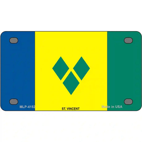 St Vincent Flag Metal Novelty License Plate 4" x 2.2" (MLP)