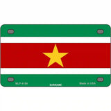 Suriname Flag Metal Novelty License Plate 4" x 2.2" (MLP)