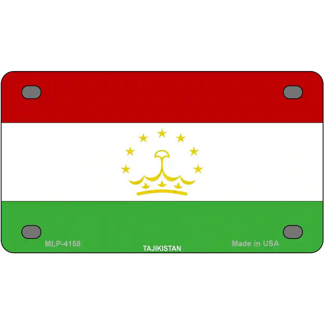 Tajikistan Flag Metal Novelty License Plate 4" x 2.2" (MLP)
