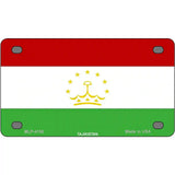Tajikistan Flag Metal Novelty License Plate 4" x 2.2" (MLP)
