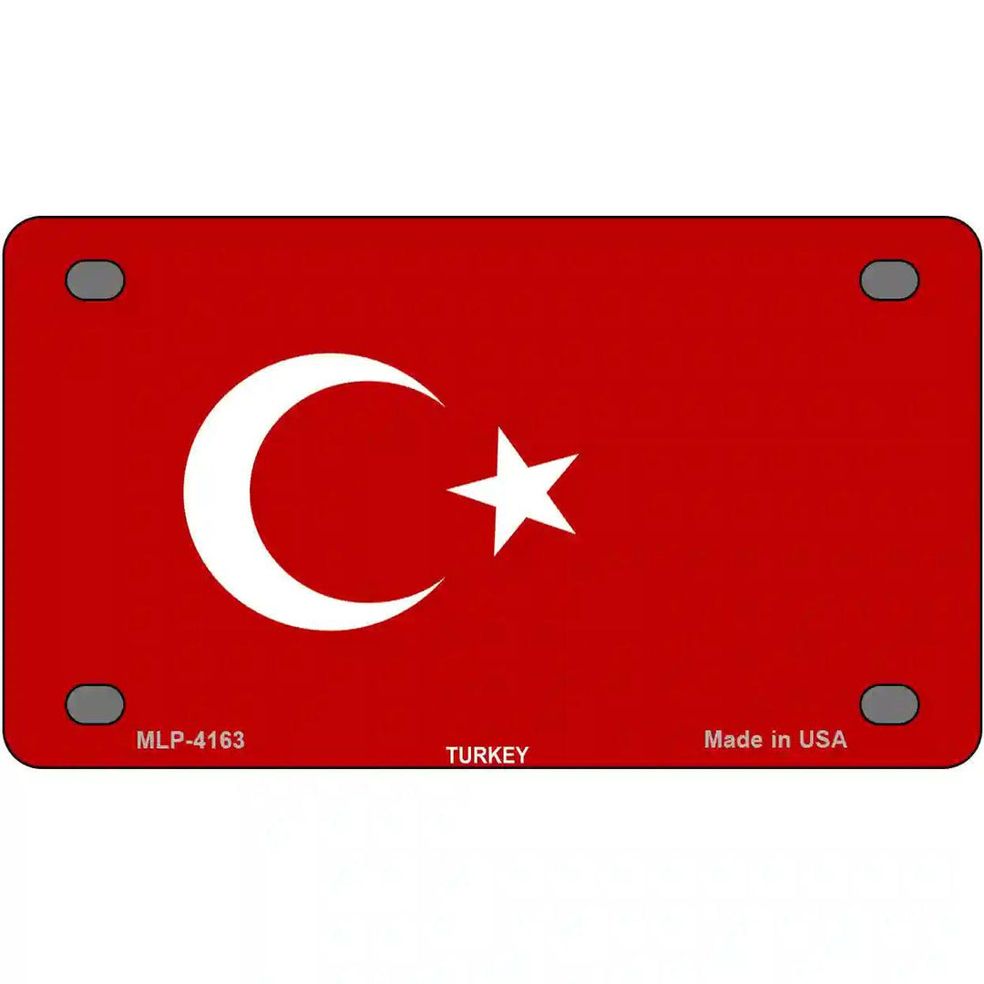 Turkey Flag Metal Novelty License Plate 4" x 2.2" (MLP)