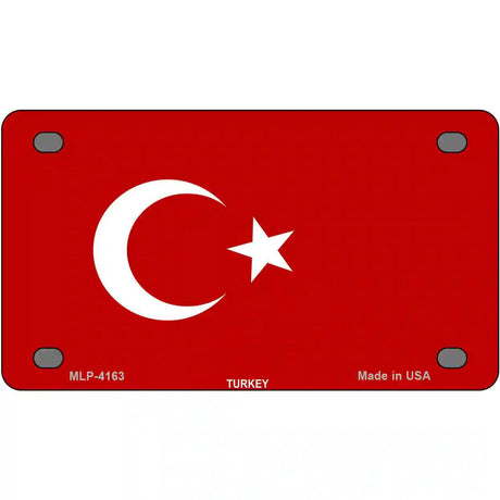 Turkey Flag Metal Novelty License Plate 4" x 2.2" (MLP)