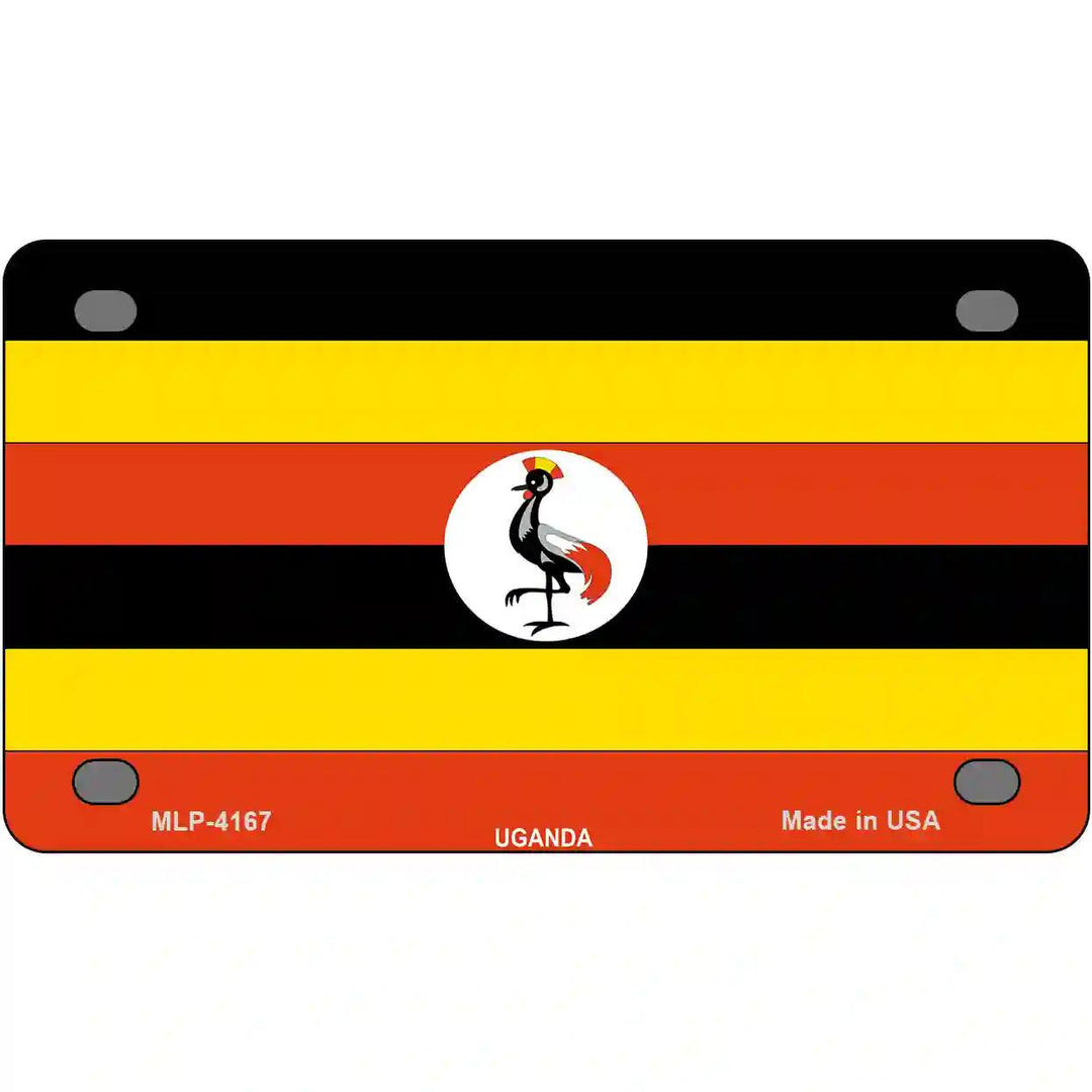 Uganda Flag Metal Novelty License Plate 4" x 2.2" (MLP)