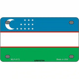 Uzbe Kistan Flag Metal Novelty License Plate 4" x 2.2" (MLP)
