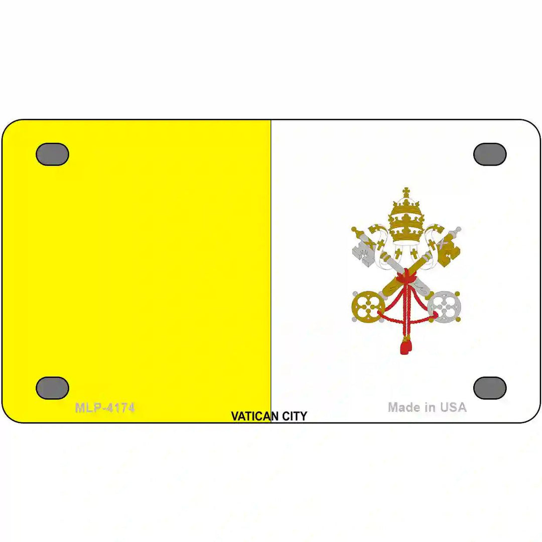 Vatican City Flag Metal Novelty License Plate 4" x 2.2" (MLP)