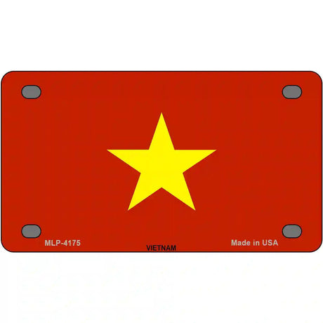 Vietnam Flag Metal Novelty License Plate 4" x 2.2" (MLP)