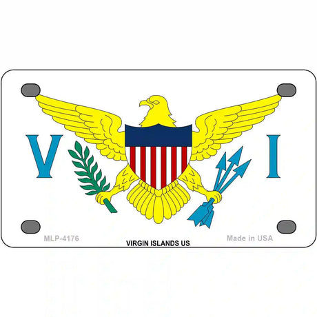 Virgin Islands US Flag Metal Novelty License Plate 4" x 2.2" (MLP)