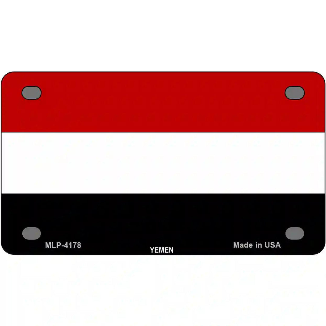 Yemen Flag Metal Novelty License Plate 4" x 2.2" (MLP)